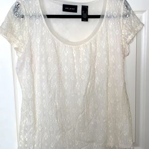 Cream Lace scoop neck women’s top